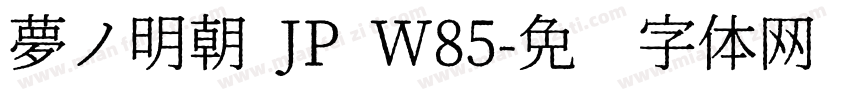 夢ノ明朝 JP W85字体转换